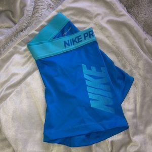 Blue nike pro shorts